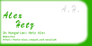 alex hetz business card